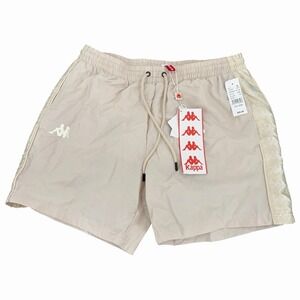 Kappa 222 Banda Coney Mens Beige White Antique 6" Swim Trunks XL Mesh Lined